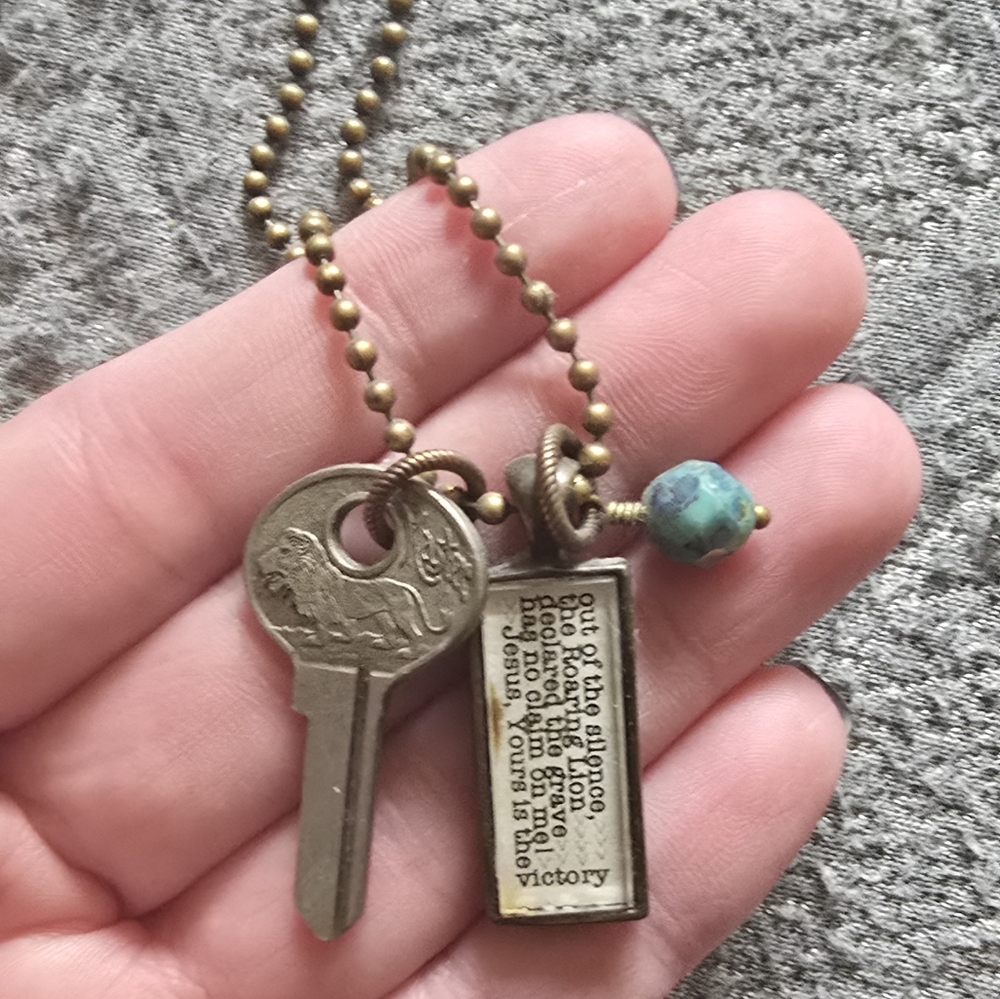 Gold Key and Pendant Necklace